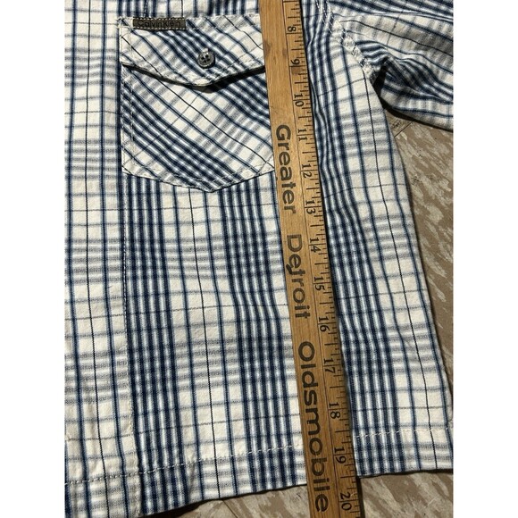 Calvin Klein CK Blue Plaid‎ Jean Jacket Women's L - Denim Cropped - Picture 4 of 8